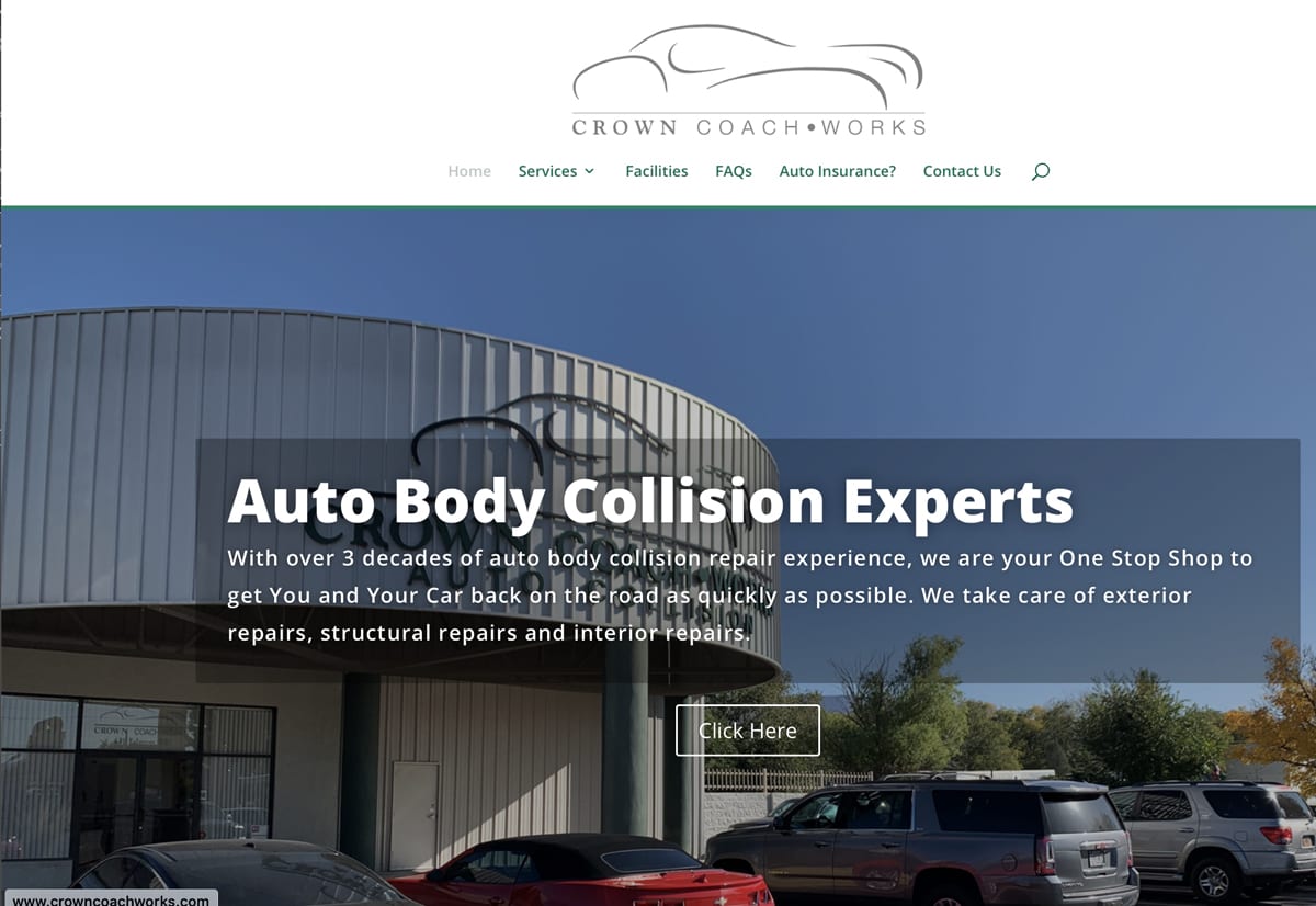 Crown Coachworks Website Snap