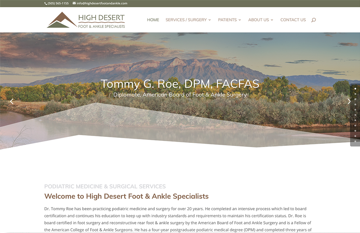 Website Designs 18 High Desert Foot Ankle Website Snap