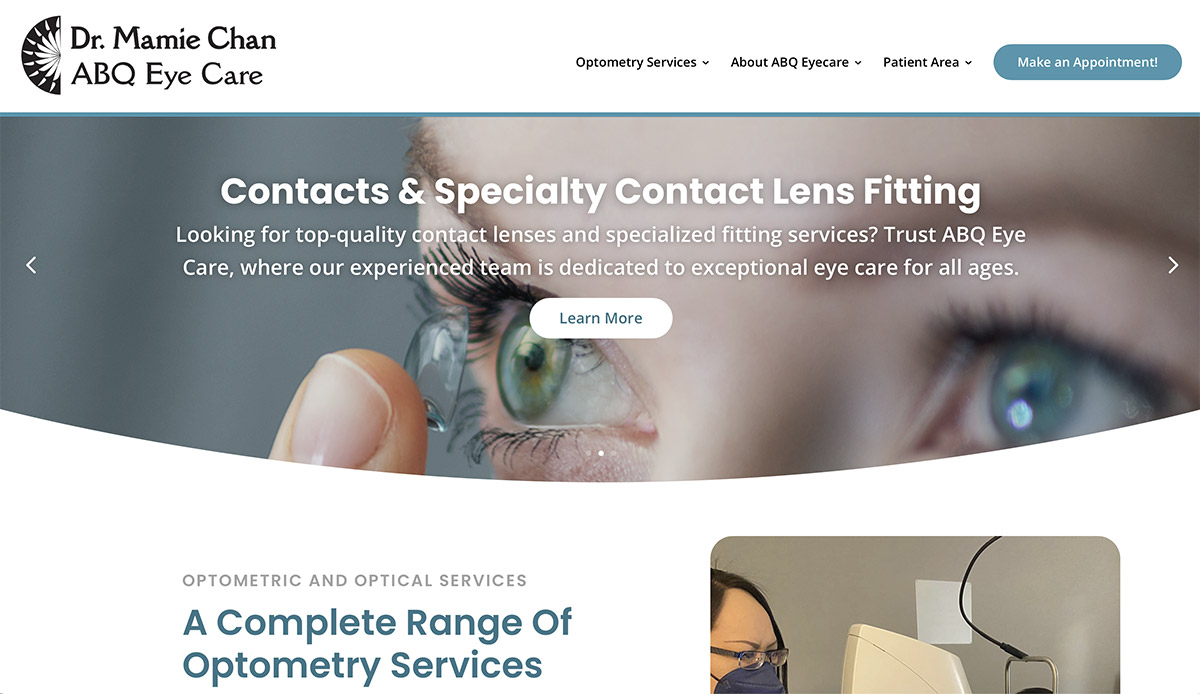 Website Designs 24 WEB ABQ Eyecare Optometry Doctor Website