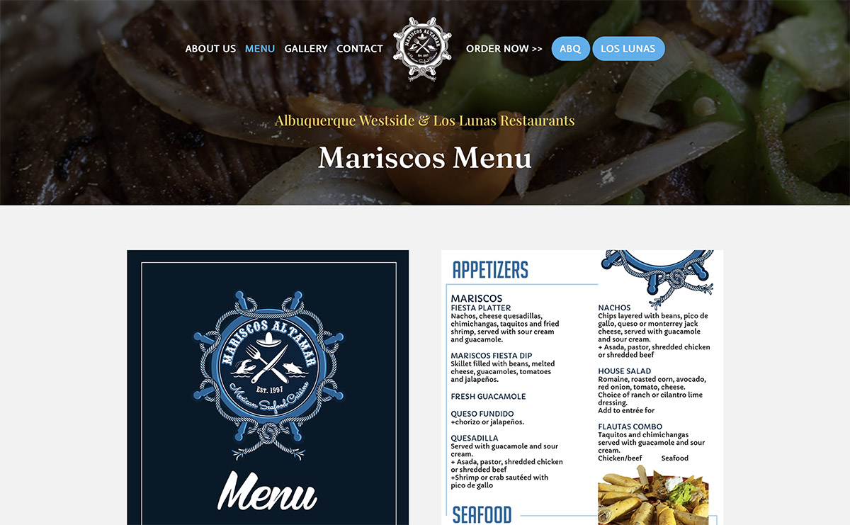Website Designs 51 WEB Mariscos Mexican Seafood Restaurant